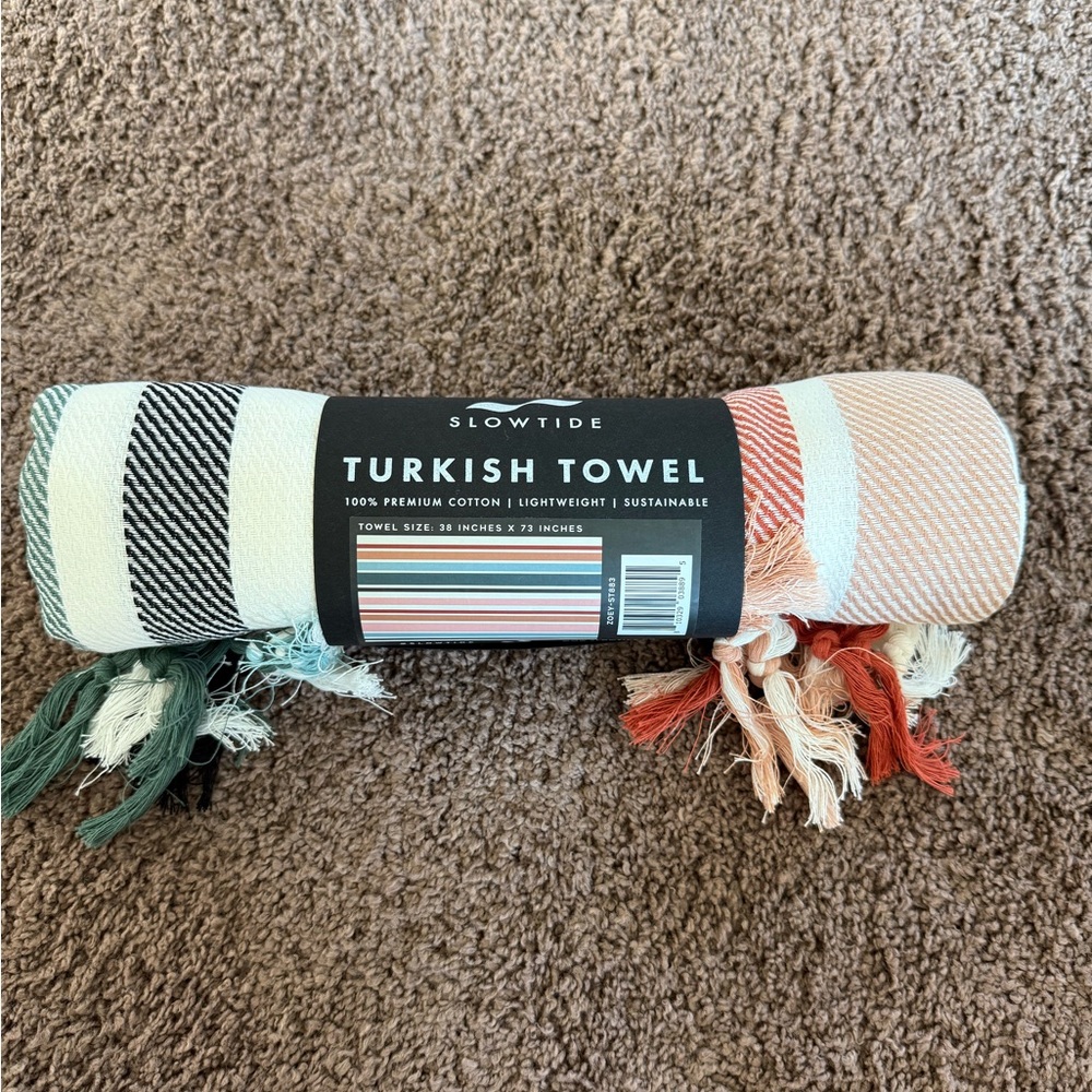 Slowtide Turkish Towel with Multicolor Stripes